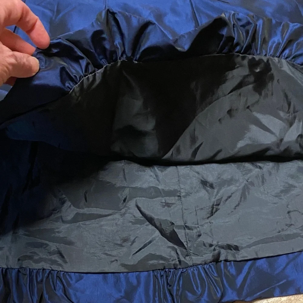 Talbots Satin A-Line Bubble Skirt in Deep Blue